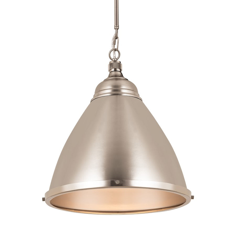 Atlas Lighting Katelyn 15in 1-Light Pendant | Transitional Brushed Steel Metal | Kitchen Island & Dining Room | 15 x 15 x 16 in | Model CL11787-SV