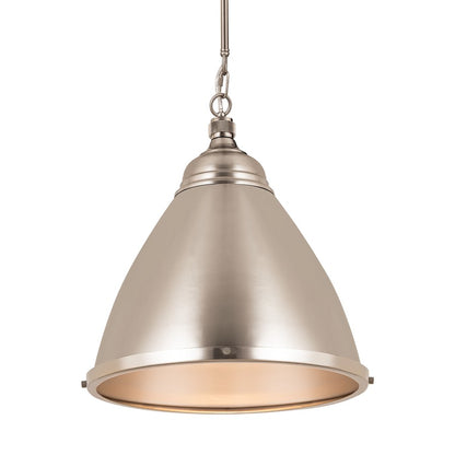 Atlas Lighting Katelyn 15in 1-Light Pendant | Transitional Brushed Steel Metal | Kitchen Island & Dining Room | 15 x 15 x 16 in | Model CL11787-SV