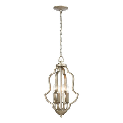 Atlas Lighting Lanesboro 12in 4-Light Pendant | Traditional Dusted Silver Metal | Kitchen Island & Dining Room | 12 x 12 x 21 in | Model CL11790-SV