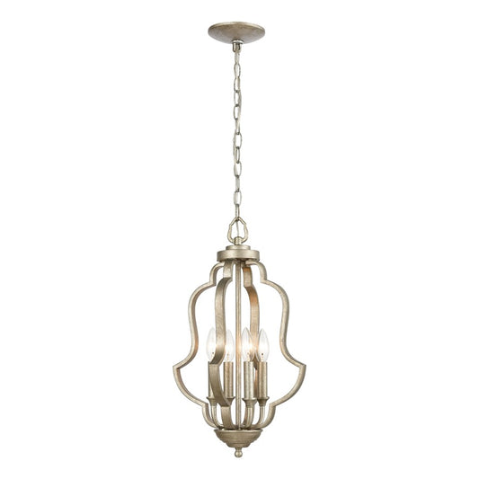 Atlas Lighting Lanesboro 12in 4-Light Pendant | Traditional Dusted Silver Metal | Kitchen Island & Dining Room | 12 x 12 x 21 in | Model CL11790-SV