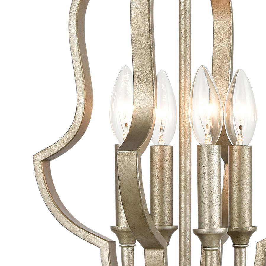 Atlas Lighting Lanesboro 12in 4-Light Pendant | Traditional Dusted Silver Metal | Kitchen Island & Dining Room | 12 x 12 x 21 in | Model CL11790-SV