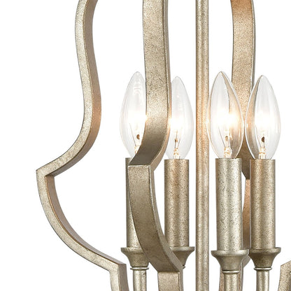 Atlas Lighting Lanesboro 12in 4-Light Pendant | Traditional Dusted Silver Metal | Kitchen Island & Dining Room | 12 x 12 x 21 in | Model CL11790-SV
