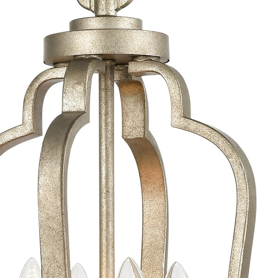 Atlas Lighting Lanesboro 12in 4-Light Pendant | Traditional Dusted Silver Metal | Kitchen Island & Dining Room | 12 x 12 x 21 in | Model CL11790-SV