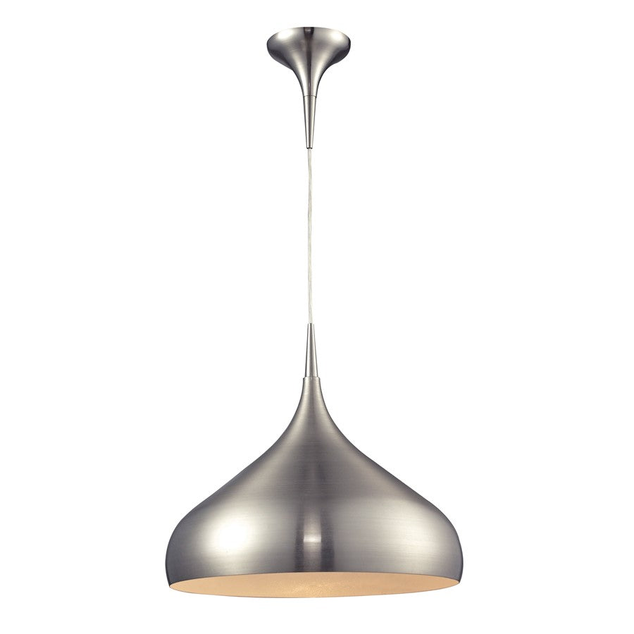 Atlas Lighting Lindsey 17in 1-Light Pendant | Satin Nickel and Nickel Glass | Kitchen Island & Dining Room | 17 x 17 x 16 in | Model CL11793-NK