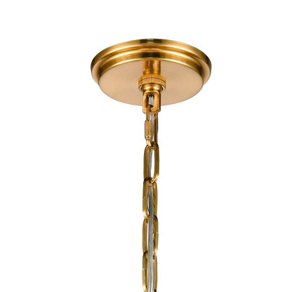 Atlas Lighting Marin 10in 1-Light Pendant | Satin Brass and White Metal | Kitchen Island & Dining Room | 10 x 10 x 13 in | Model CL11794-BS