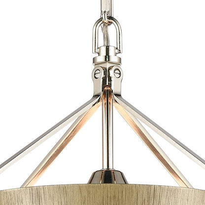 Atlas Lighting Marin 10in 1-Light Pendant | Polished Nickel and Brown Metal | Kitchen Island & Dining Room | 10 x 10 x 13 in | Model CL11794-NK