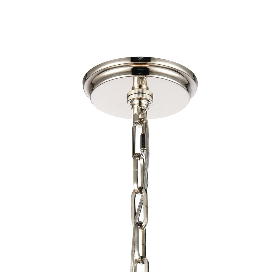 Atlas Lighting Marin 10in 1-Light Pendant | Polished Nickel and Brown Metal | Kitchen Island & Dining Room | 10 x 10 x 13 in | Model CL11794-NK