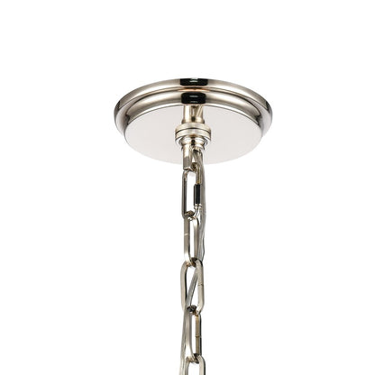 Atlas Lighting Marin 10in 1-Light Pendant | Polished Nickel and Brown Metal | Kitchen Island & Dining Room | 10 x 10 x 13 in | Model CL11794-NK