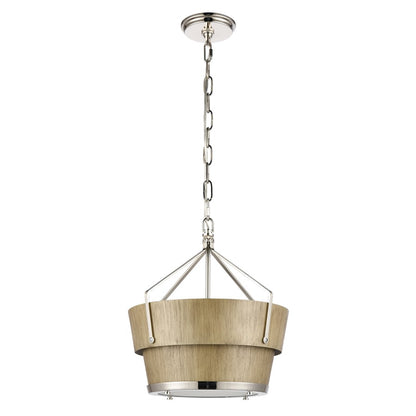 Atlas Lighting Marin 14'' Wide 1Lt Pendant, Corkwood/Brown