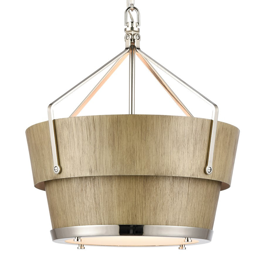 Atlas Lighting Marin 14'' Wide 1Lt Pendant, Corkwood/Brown