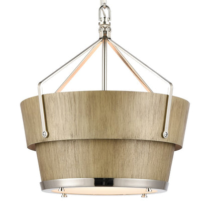 Atlas Lighting Marin 14'' Wide 1Lt Pendant, Corkwood/Brown