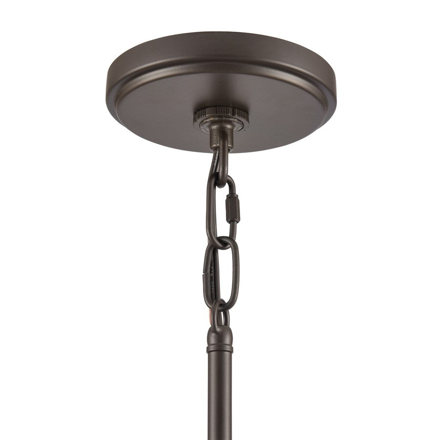 Atlas Lighting Marion 9in 1-Light Pendant | Transitional Oil Rubbed Bronze and Natural Parchment | Kitchen Island & Dining Room | Model CL11796-BZ