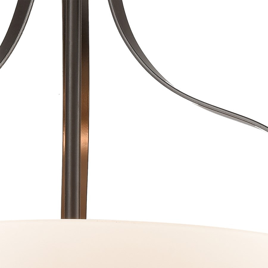 Atlas Lighting Market Square 18in 3-Light Pendant | Transitional Oil Rubbed Bronze and White Frosted Glass | Kitchen Island | Model CL11797-BZ