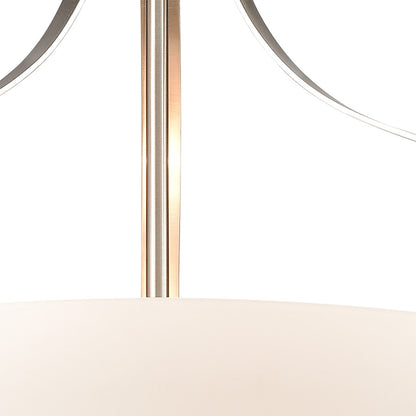 Atlas Lighting Market Square 18in 3-Light Pendant | Transitional Brushed Nickel and White Frosted Glass | Kitchen Island & Dining | Model CL11797-NK