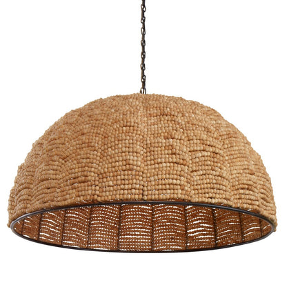 Atlas Lighting Martin 30in 1-Light Pendant | Coastal Natural Mango Wood and Matte Black Steel | Living Room & Dining Room | Model CL11798-NA