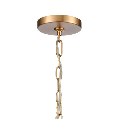 Atlas Lighting Mendoza 12in 4-Light Pendant | Traditional Brushed Gold and Clear Glass | Kitchen Island & Dining Room | Model CL11801-GD