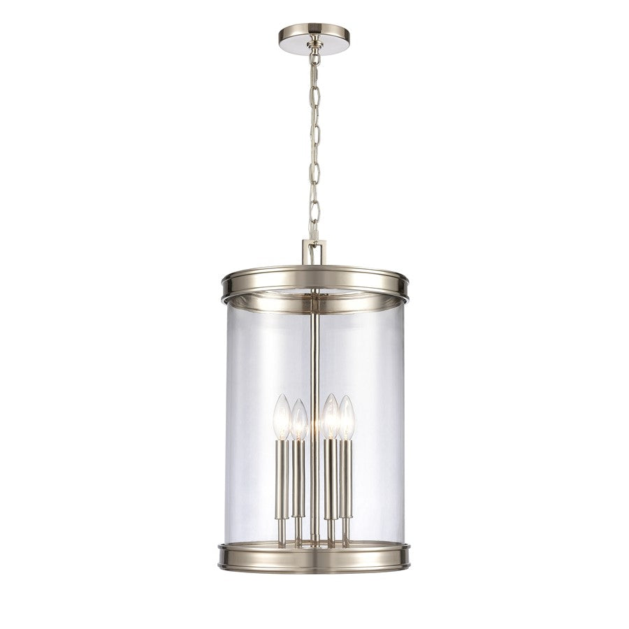 Atlas Lighting Mendoza 12in 4-Light Pendant | Traditional Polished Nickel and Clear Glass | Kitchen Island & Dining Room | Model CL11801-NK