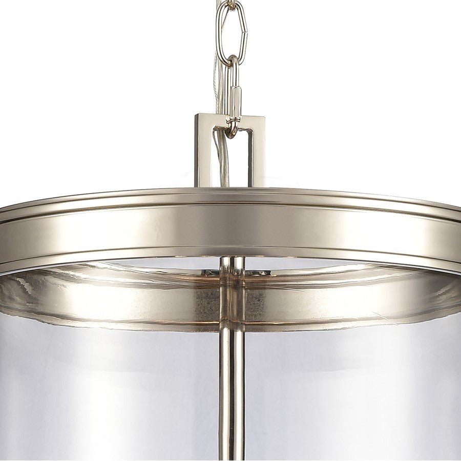 Atlas Lighting Mendoza 12in 4-Light Pendant | Traditional Polished Nickel and Clear Glass | Kitchen Island & Dining Room | Model CL11801-NK