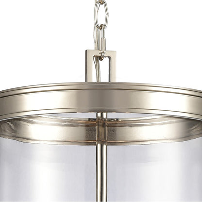 Atlas Lighting Mendoza 12in 4-Light Pendant | Traditional Polished Nickel and Clear Glass | Kitchen Island & Dining Room | Model CL11801-NK