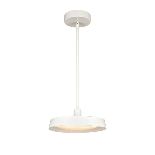 Atlas Lighting Nancy 12in 1-Light Integrated LED Pendant | Modern Matte White Metal and White Glass | Kitchen Island & Dining Room | Model CL11803-WH