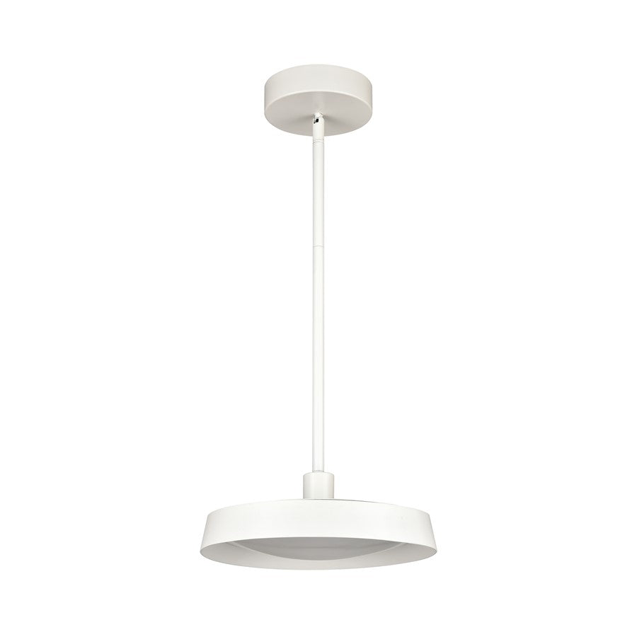 Atlas Lighting Nancy 12in 1-Light Integrated LED Pendant | Modern Matte White Metal and White Glass | Kitchen Island & Dining Room | Model CL11803-WH