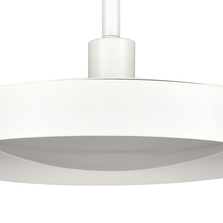 Atlas Lighting Nancy 12in 1-Light Integrated LED Pendant | Modern Matte White Metal and White Glass | Kitchen Island & Dining Room | Model CL11803-WH