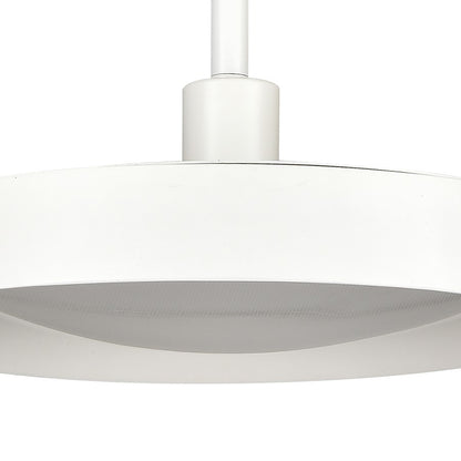 Atlas Lighting Nancy 12in 1-Light Integrated LED Pendant | Modern Matte White Metal and White Glass | Kitchen Island & Dining Room | Model CL11803-WH