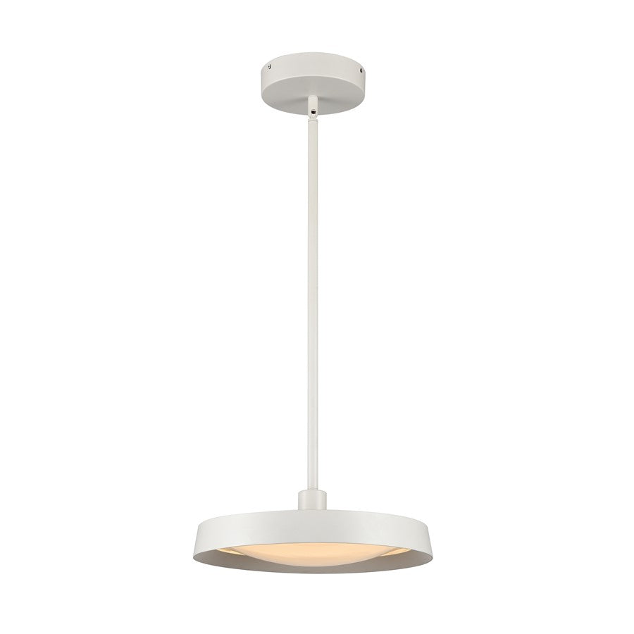 Atlas Lighting Nancy 14in 1-Light Integrated LED Pendant | Modern Matte White Metal and White Glass | Kitchen Island & Dining Room | Model CL11804-WH