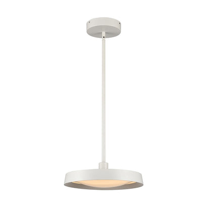 Atlas Lighting Nancy 14in 1-Light Integrated LED Pendant | Modern Matte White Metal and White Glass | Kitchen Island & Dining Room | Model CL11804-WH