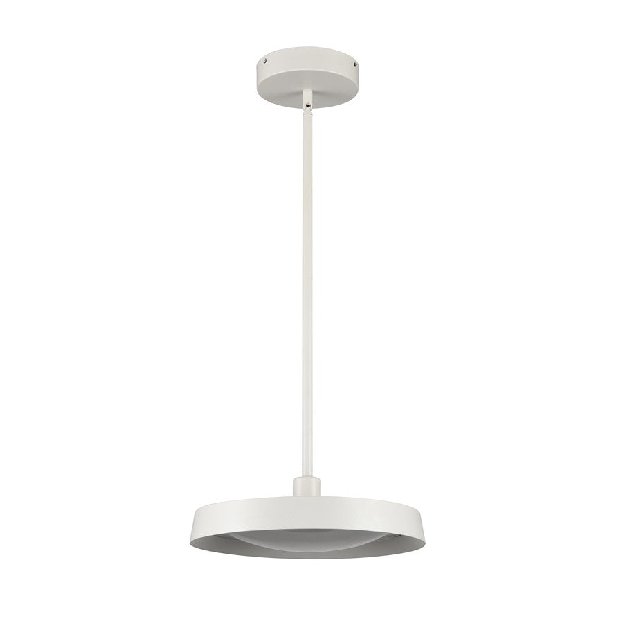 Atlas Lighting Nancy 14in 1-Light Integrated LED Pendant | Modern Matte White Metal and White Glass | Kitchen Island & Dining Room | Model CL11804-WH