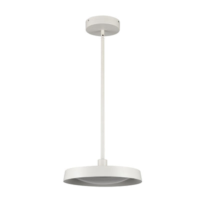 Atlas Lighting Nancy 14in 1-Light Integrated LED Pendant | Modern Matte White Metal and White Glass | Kitchen Island & Dining Room | Model CL11804-WH