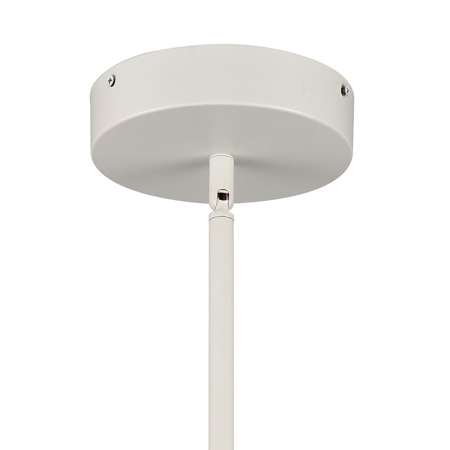 Atlas Lighting Nancy 14in 1-Light Integrated LED Pendant | Modern Matte White Metal and White Glass | Kitchen Island & Dining Room | Model CL11804-WH