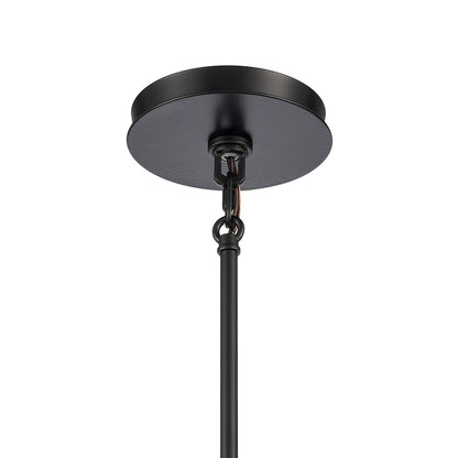 Atlas Lighting Open Louvers 10in 1-Light Pendant | Modern Matte Black and Clear Seeded Glass | Kitchen Island & Dining Room | Model CL11806-BK