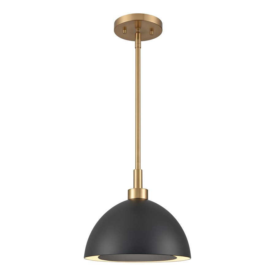 Atlas Lighting Pelham 10in 2-Light Pendant | Industrial Satin Brass and Matte Black Metal | Kitchen Island & Dining Room | Model CL11810-BK