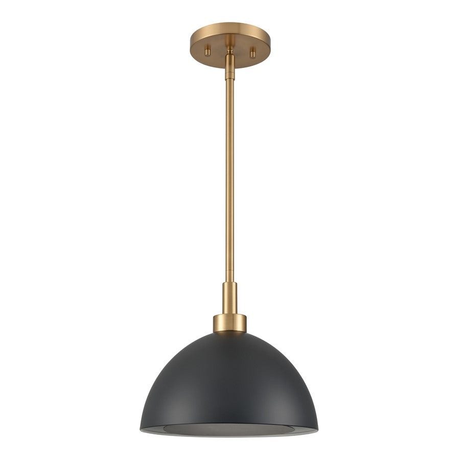 Atlas Lighting Pelham 10in 2-Light Pendant | Industrial Satin Brass and Matte Black Metal | Kitchen Island & Dining Room | Model CL11810-BK