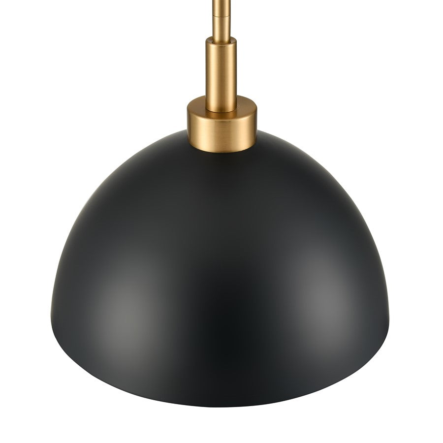 Atlas Lighting Pelham 10in 2-Light Pendant | Industrial Satin Brass and Matte Black Metal | Kitchen Island & Dining Room | Model CL11810-BK