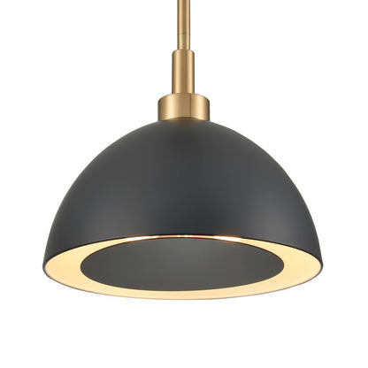 Atlas Lighting Pelham 10in 2-Light Pendant | Industrial Satin Brass and Matte Black Metal | Kitchen Island & Dining Room | Model CL11810-BK