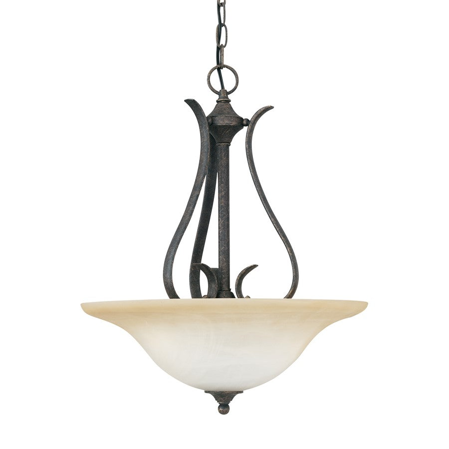 Atlas Lighting Prestige 18in 3-Light Pendant | Traditional Sable Bronze and Amber Glass | Dining Room & Kitchen Island | Model CL11816-BZ