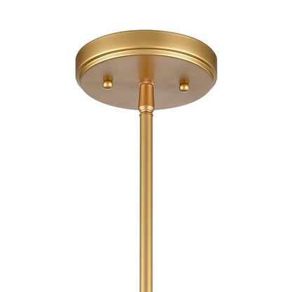 Atlas Lighting Regalia 18in 1-Light Pendant | Transitional Natural Antique Brass and White Linen Fabric Shade | Kitchen Island | Model CL11817-BS