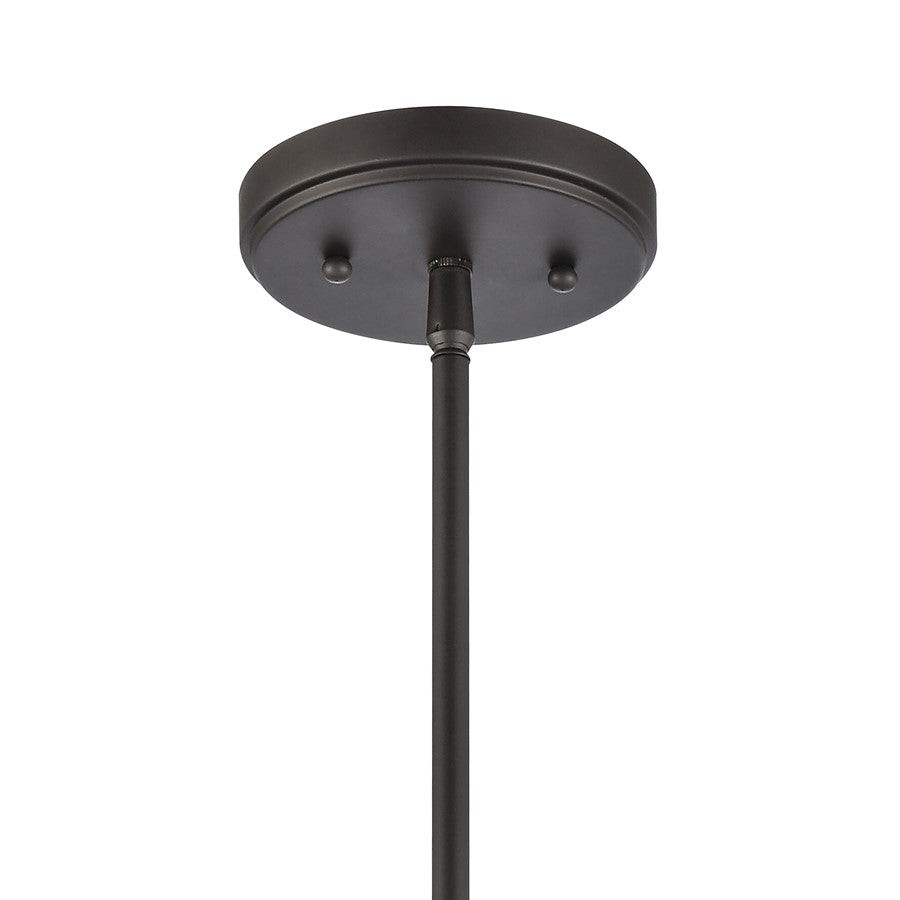 Atlas Lighting Regalia 18in 1-Light Pendant | Transitional Oil Rubbed Bronze and White Linen Fabric Shade | Kitchen Island | Model CL11817-BZ