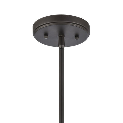 Atlas Lighting Regalia 18in 1-Light Pendant | Transitional Oil Rubbed Bronze and White Linen Fabric Shade | Kitchen Island | Model CL11817-BZ
