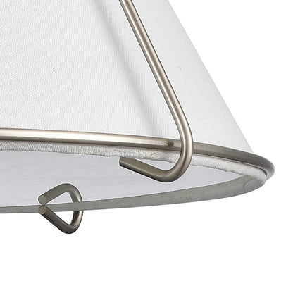 Atlas Lighting Regalia 18in 1-Light Pendant | Transitional Satin Nickel and White Linen Fabric Shade | Kitchen Island & Dining | Model CL11817-NK