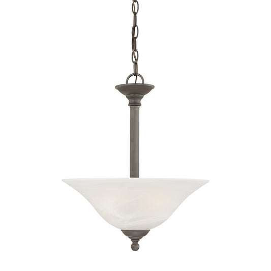 Atlas Lighting Riva 16in 3-Light Pendant | Transitional Painted Bronze and White Glass | Kitchen Island & Dining Room | Model CL11818-BZ