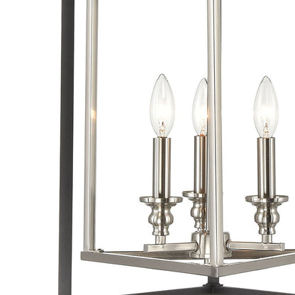Atlas Lighting Salinger 16in 3-Light Pendant | Modern Charcoal and Satin Nickel Metal | Kitchen Island & Dining Room | Model CL11821-GY