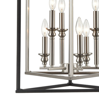 Atlas Lighting Salinger 19in 6-Light Pendant | Modern Charcoal and Satin Nickel Metal | Kitchen Island & Dining Room | Model CL11822-GY