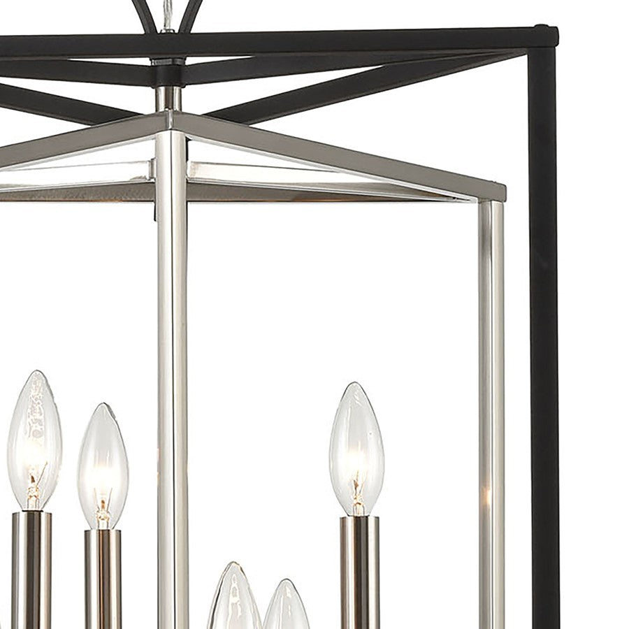 Atlas Lighting Salinger 19in 6-Light Pendant | Modern Charcoal and Satin Nickel Metal | Kitchen Island & Dining Room | Model CL11822-GY