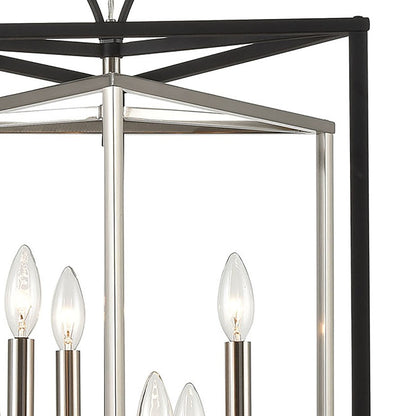 Atlas Lighting Salinger 19in 6-Light Pendant | Modern Charcoal and Satin Nickel Metal | Kitchen Island & Dining Room | Model CL11822-GY