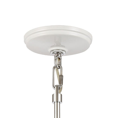 Atlas Lighting Seaway Passage 14in 1-Light Pendant | Transitional White and Polished Chrome Metal with Clear Glass | Kitchen | Model CL11823-WH