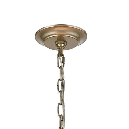Atlas Lighting Shaftsbury Square 14in 3-Light Pendant | Transitional Antique Silver Metal and White Fabric | Living Room & Bedroom | Model CL11824-SV