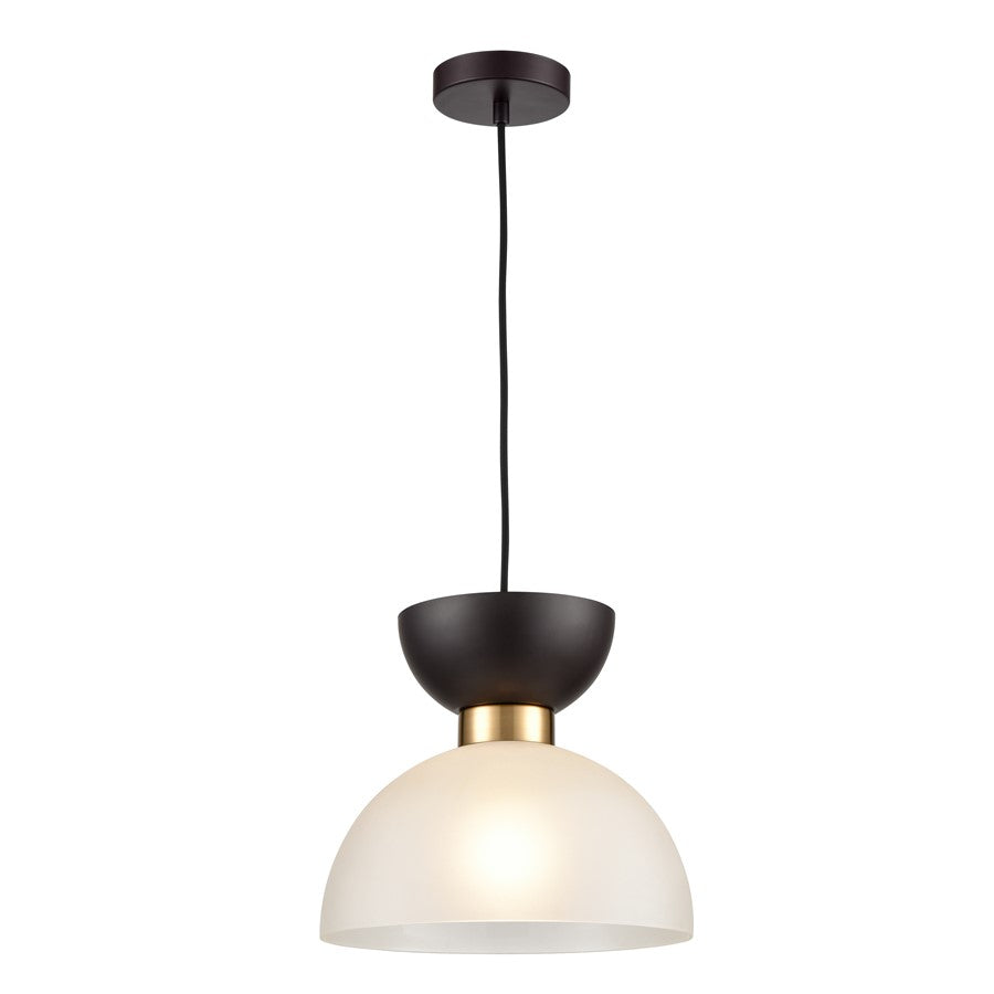 Atlas Lighting Softshot 12in 1-Light Pendant | Black Metal and Frosted White Glass | Kitchen Island & Dining Room | 12 x 12 x 10 in | Model CL11826-BK